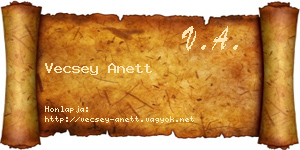 Vecsey Anett névjegykártya